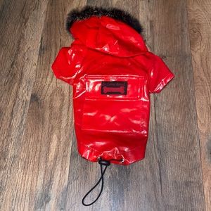 Mud Pie Red Doggy Raincoat XS